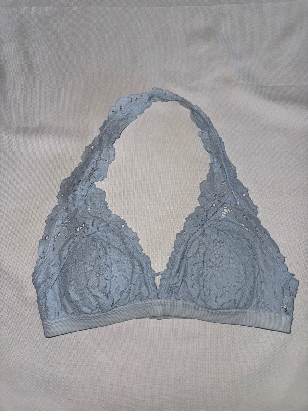 aerie Light Blue Lace Halter Bralette